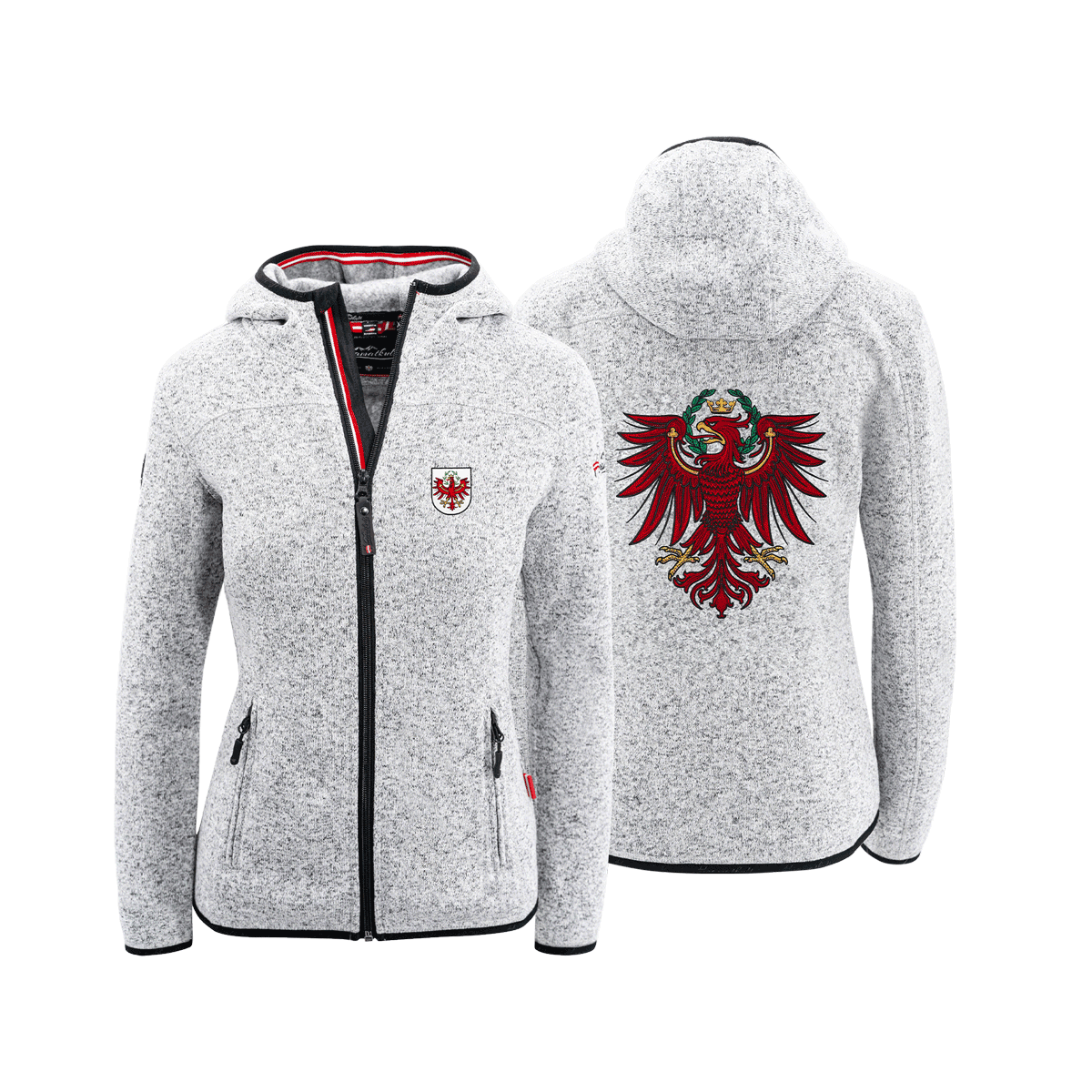 Tirol Adler Fleece Weste für Damen hellgrau #Farbe_Hellgrau