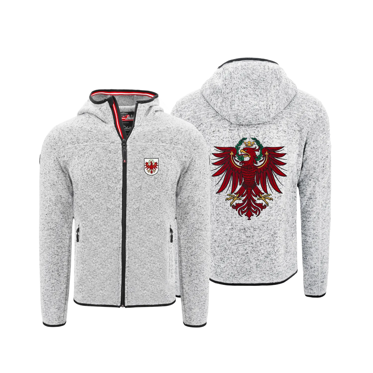 Tirol Adler Herren Strickfleece Jacke hellgrau #Farbe_Hellgrau