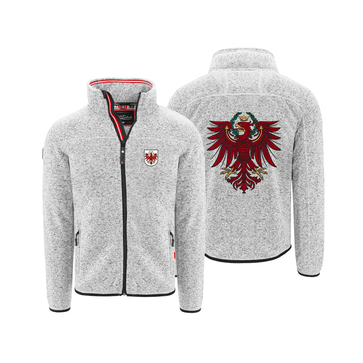 Tirol Adler Kultjacke ohne Kapuze hellgrau #Farbe_Hellgrau