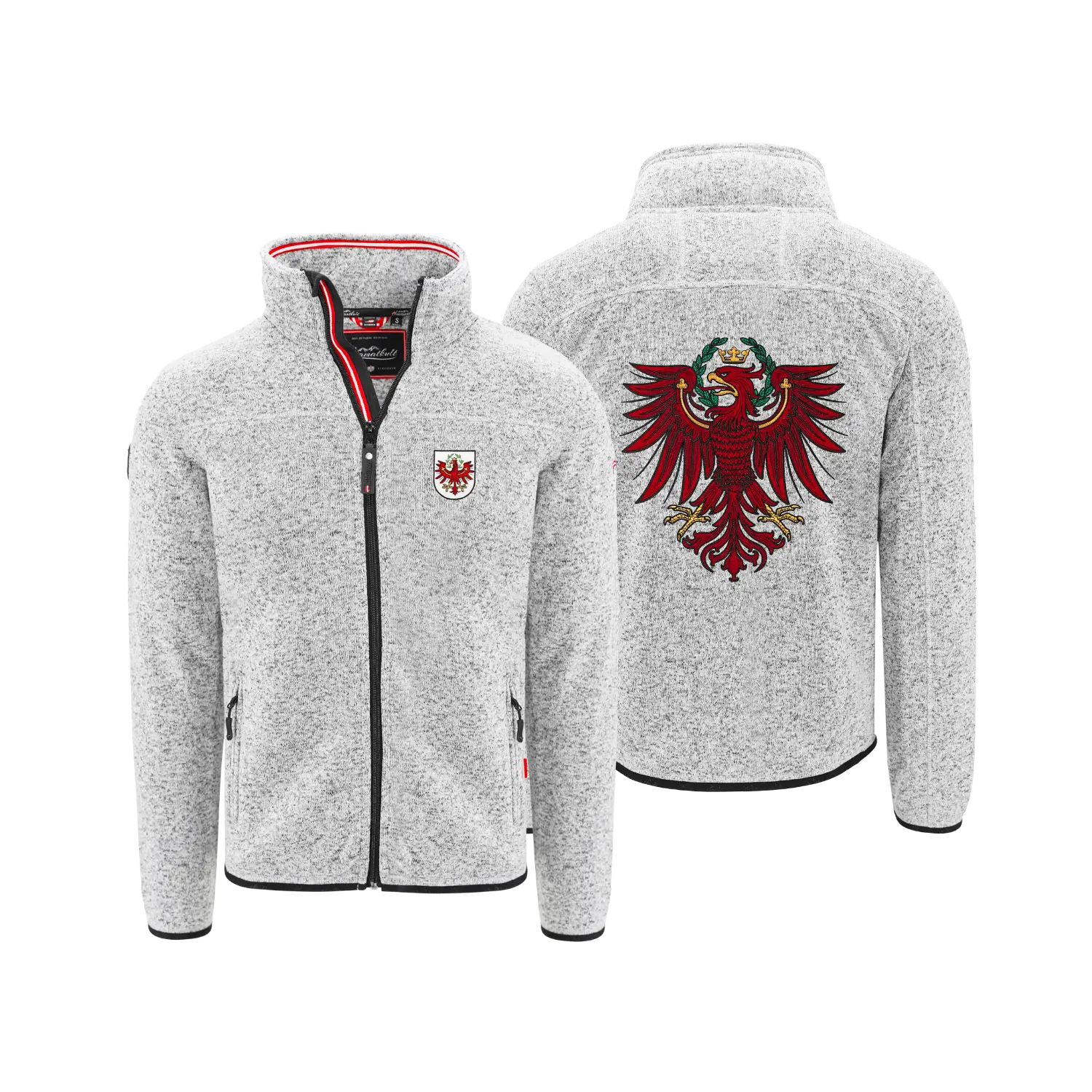 Tirol Kultjacke ohne Kapuze - Hellgrau