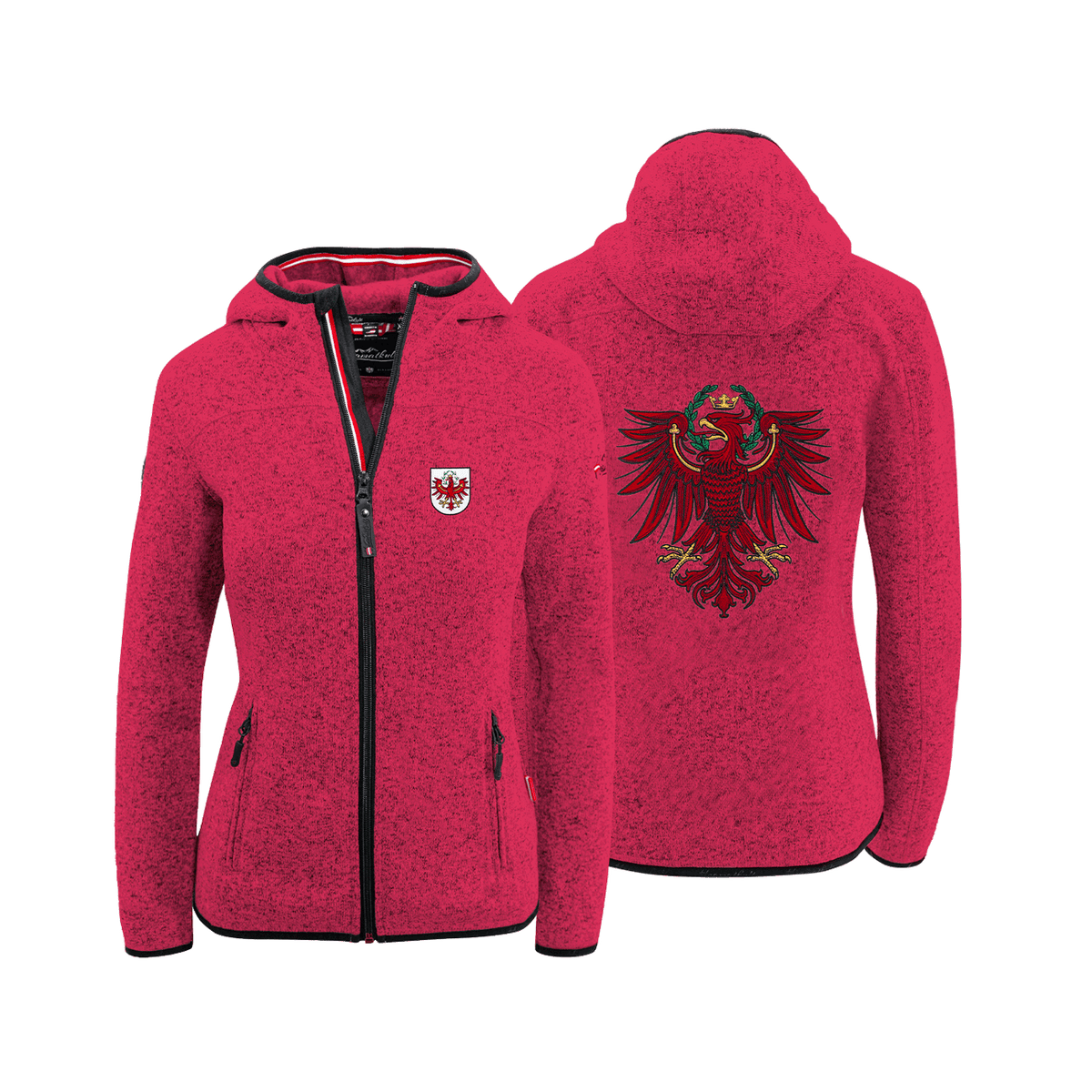 Tirol Fleece Jacke für Damen rot #Farbe_Magenta