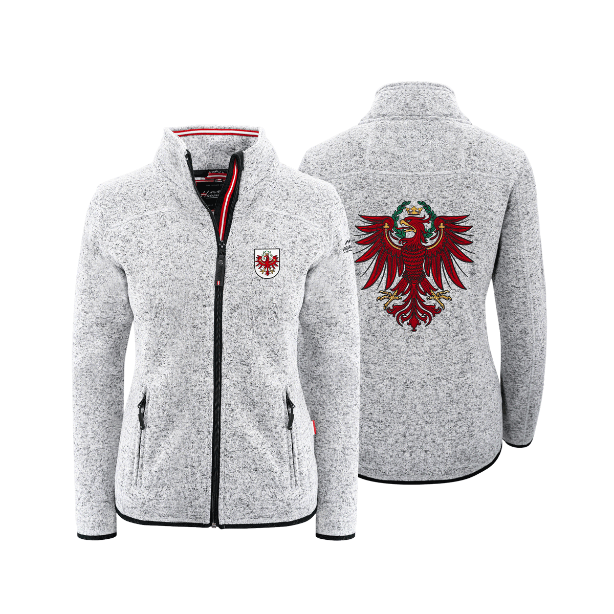 Tirol Kultjacke ohne Kapuze hellgrau Damen #Farbe_Hellgrau