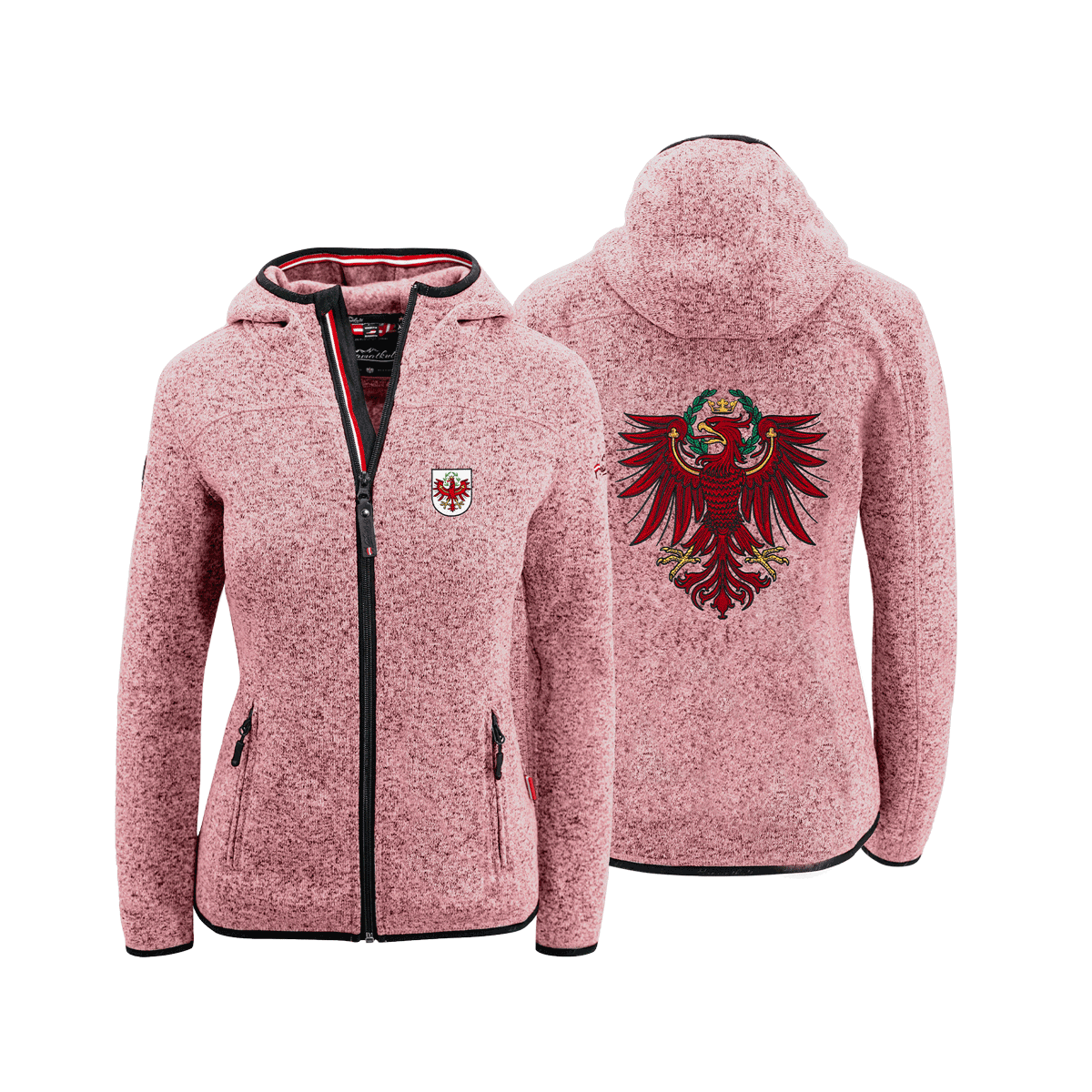 Tirol Wappen Fleece Weste rosa Damen #Farbe_Rosa