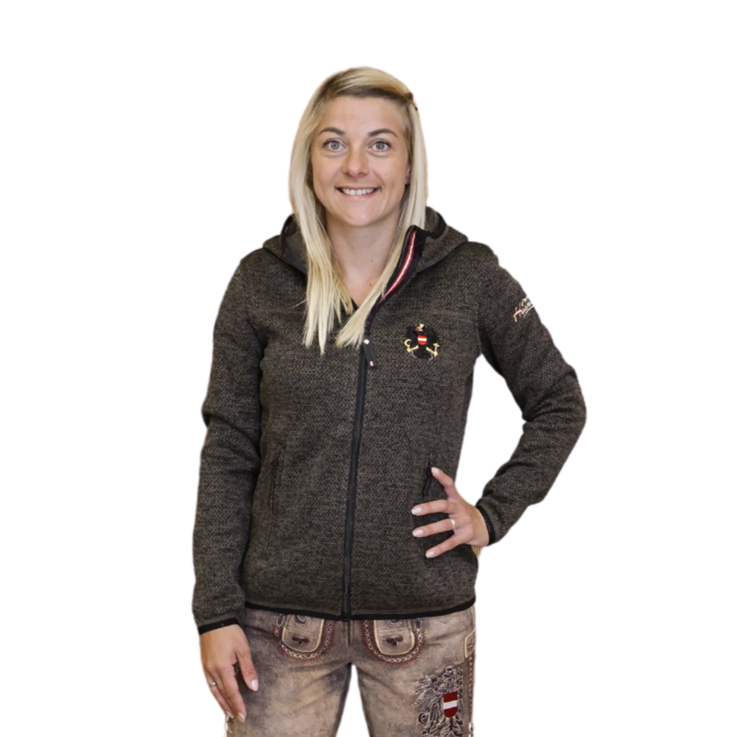 Österreich Kultjacke mit Kapuze - Strickoptik