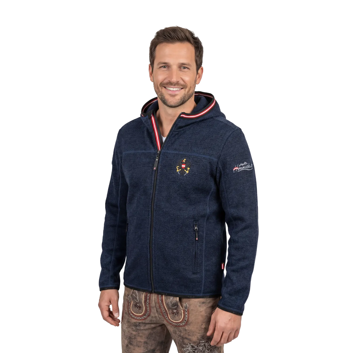 Österreich Kultjacke mit Kapuze - Strickoptik