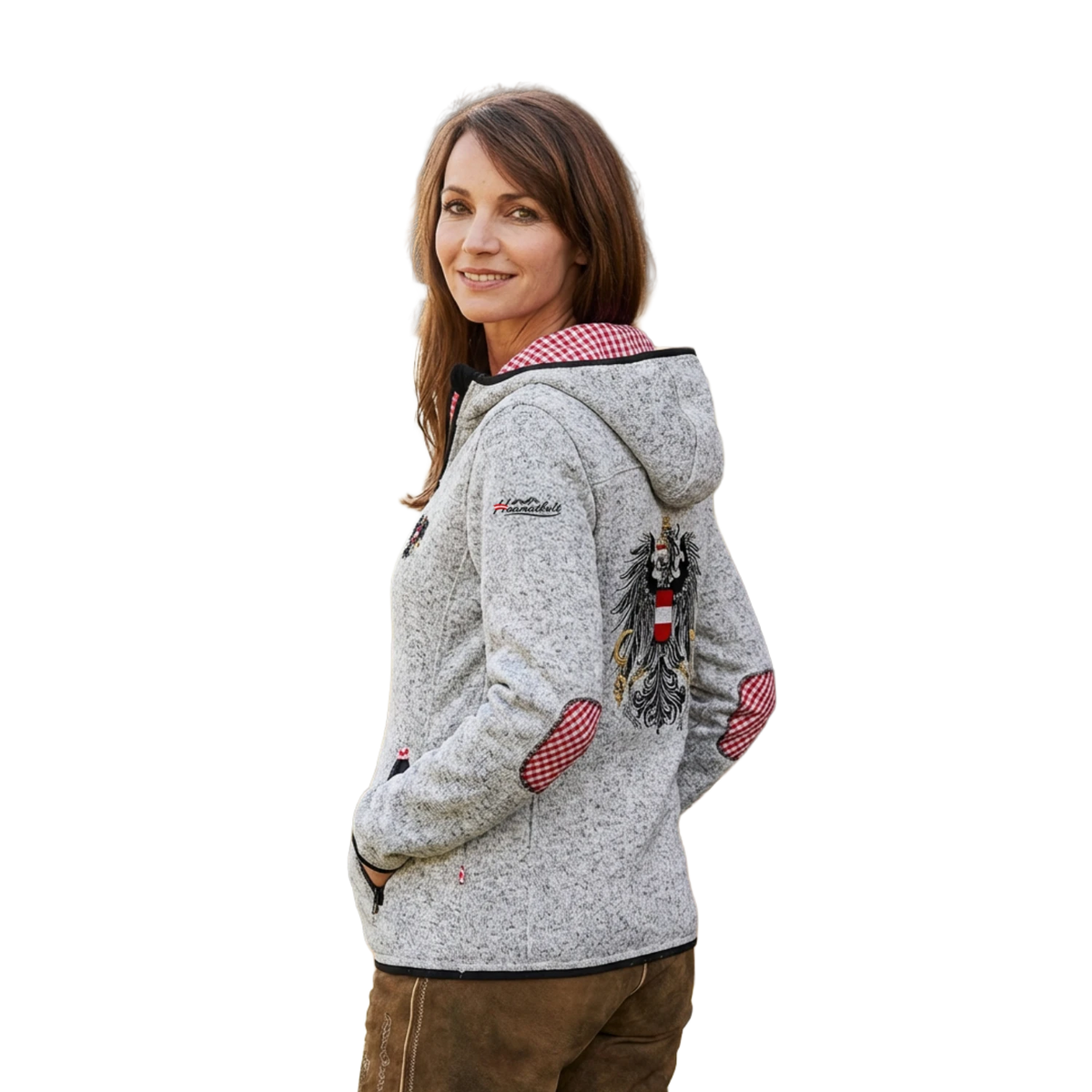 Trachten Jacke Damen Karo rot Österreich Adler