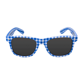 Trachten Karo Sonnenbrille blau