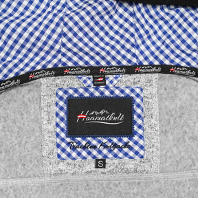 Österreich Trachten Kultjacke mit Kapuze - Karo Blau