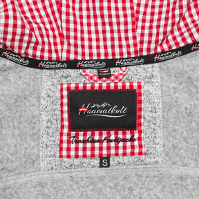 Österreich Trachten Kultjacke mit Kapuze - Karo Rot