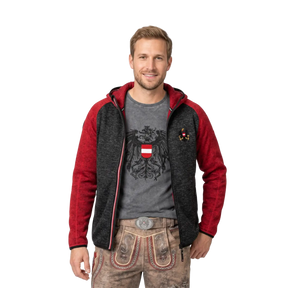 Österreich Kultjacke mit Kapuze - DUO Schwarz/Rot