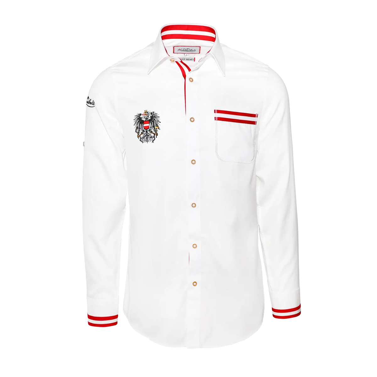 Trachtenhemd Herren weiß Österreich Adler #Farbe_Weiß