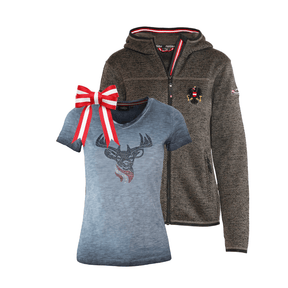 Geschenkpaket Weihnachten - Strickoptik Kultjacke und Hirsch T-Shirt