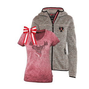 Geschenkpaket Weihnachten - Strickoptik Kultjacke und Hirsch T-Shirt