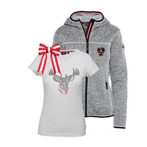 Geschenkpaket Weihnachten - Strickoptik Kultjacke und Hirsch T-Shirt