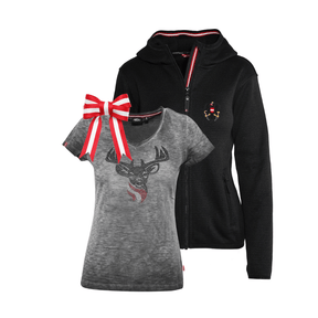 Geschenkpaket Weihnachten - Strickoptik Kultjacke und Hirsch T-Shirt