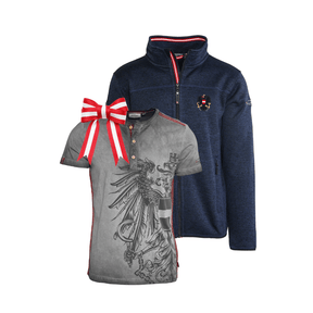 Geschenkpaket Weihnachten - Strickoptik Kultjacke und Trachten T-Shirt