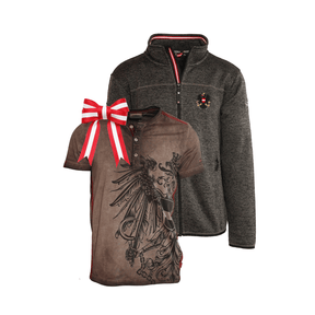 Geschenkpaket Weihnachten - Strickoptik Kultjacke und Trachten T-Shirt