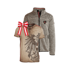 Geschenkpaket Weihnachten - Strickoptik Kultjacke und Trachten T-Shirt