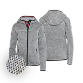 Trachtige Fleece Jacke für Damen hellgrau #Farbe_Grau-Strick
