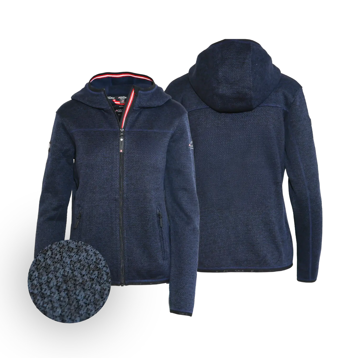 Trachtige Fleece Jacke für Damen #Farbe_Dunkelblau-Strick