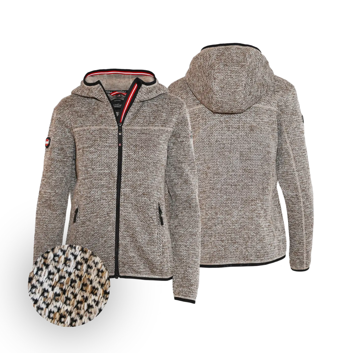Trachtige Fleece Weste für Damen hellbraun #Farbe_Hellbraun-Strick