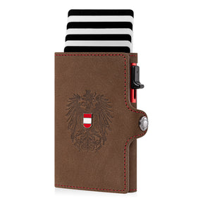 Adler Smart Wallet Bifold mit Karten-Pop-Up Funktion aus Echtleder