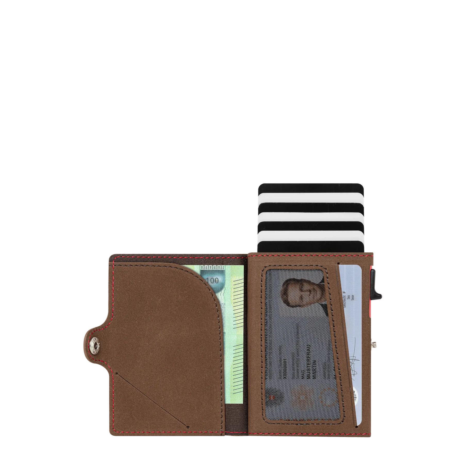 Adler Smart Wallet Bifold mit Karten-Pop-Up Funktion aus Echtleder
