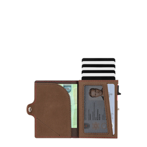 Adler Smart Wallet Bifold mit Karten-Pop-Up Funktion aus Echtleder