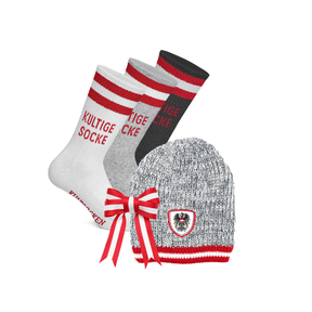 Geschenkpaket Weihnachten - Kultige Socken mit Kultbeanie