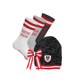 Geschenkpaket Weihnachten - Kultige Socken mit Kultbeanie