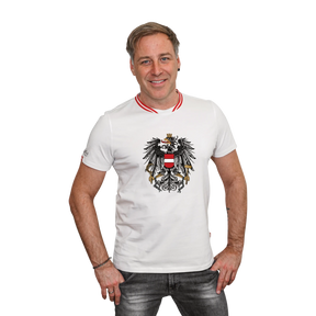 Weißes Herren T-Shirt Hoamatkult Österreich