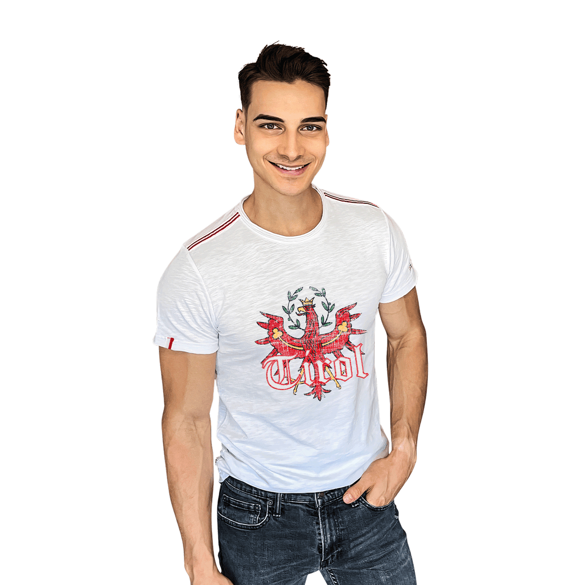 Weißes Herren T-Shirt Tiroler Adler