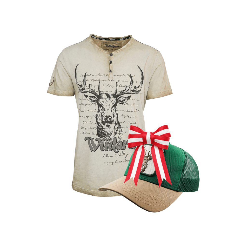 Wüdara Grau Shirt Cap Geschenkpaket #Farbe_Khaki