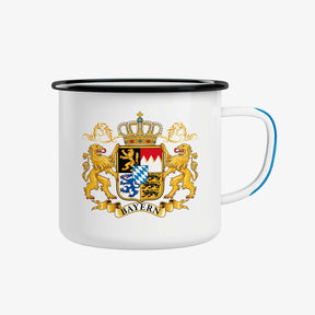 Emaille Tasse mit Bayern Wappen