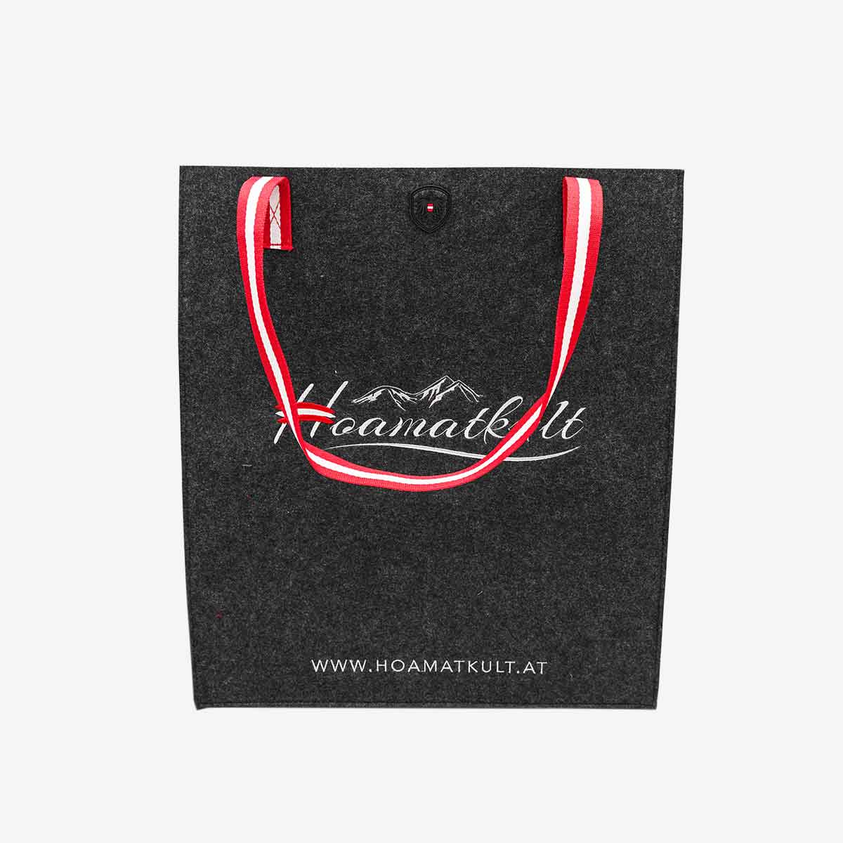 Schwarze Hoamatkult Filztasche Österreich Shopping Tasche Tasche