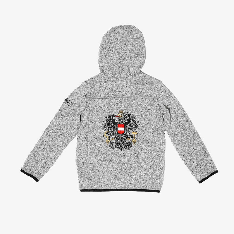 MONTE FUEGO Österreich Fleecejacke Herren - Graue Übergangsjacke Mit Adler-Stick