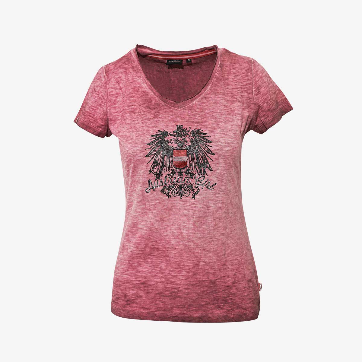 Rosa Damen T-Shirt Rosarotes Trachtenshirt für Damen Rosa T-Shirt